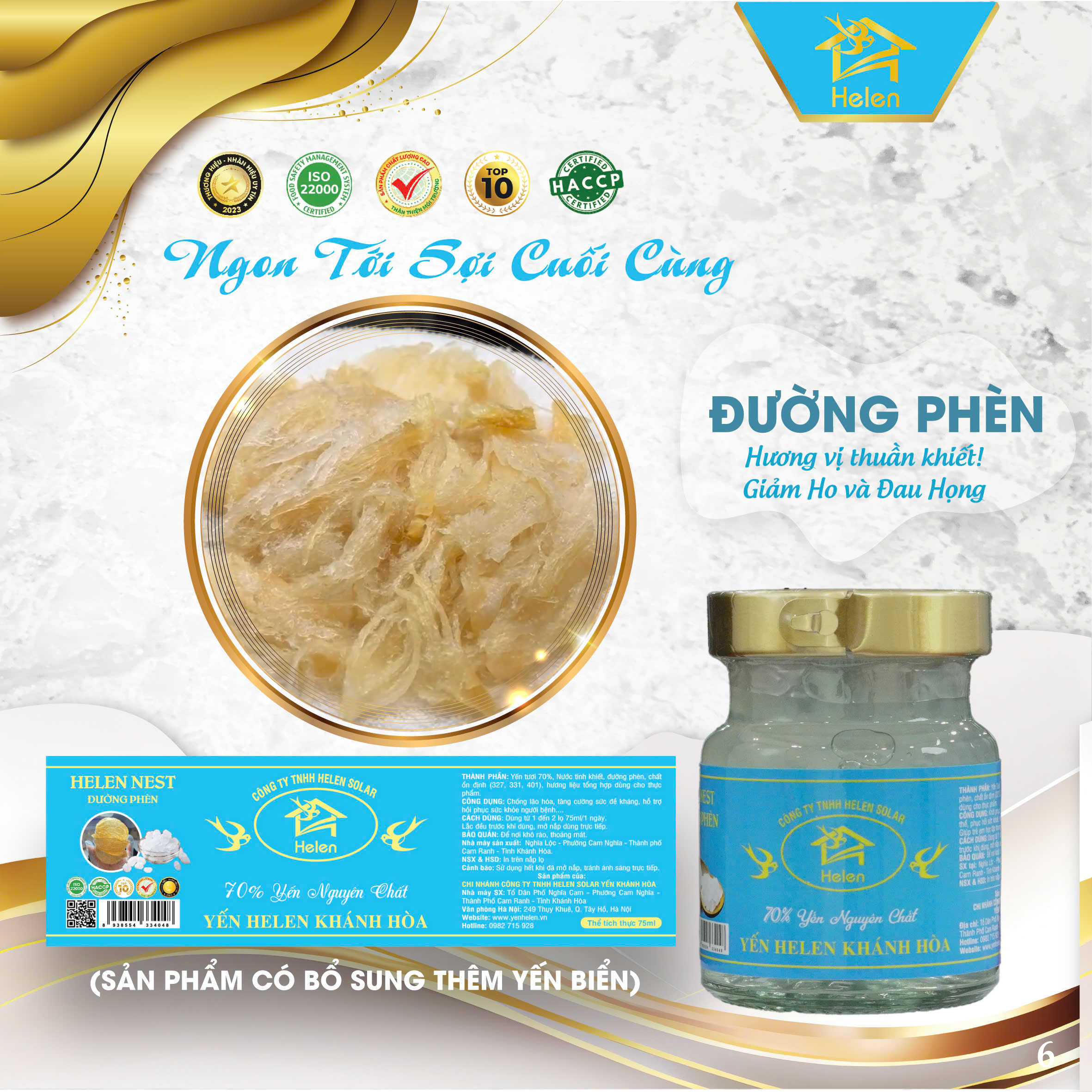 Yến Chưng Đường Phèn (70% Yến) – Set 10 Hũ 75ml Cao Cấp, Bồi Bổ Sức Khỏe